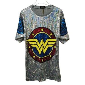 Wonder Woman Sequin T-Shirt Dress Size M